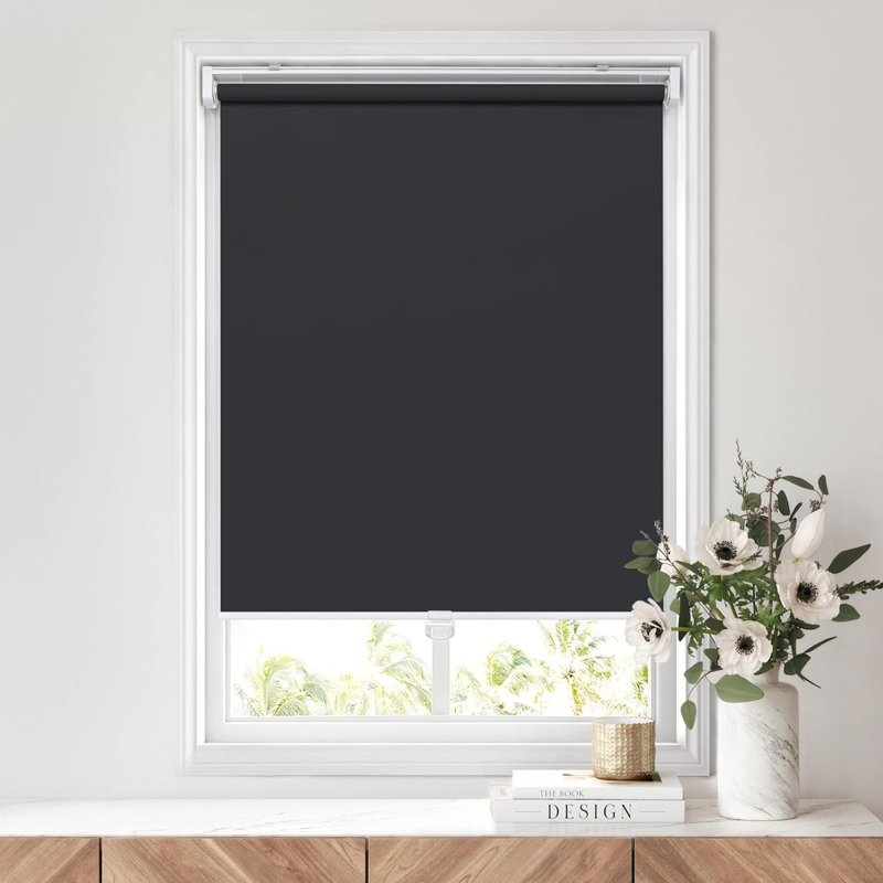 Rideaux 100% occultants, sans outils, sans perceuse, pour fenêtres, Occultant - noir, L 34,8 po x L 72 po