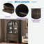 Armoire de rangement vitrée avec 2 tiroirs et tablettes réglables-244823263