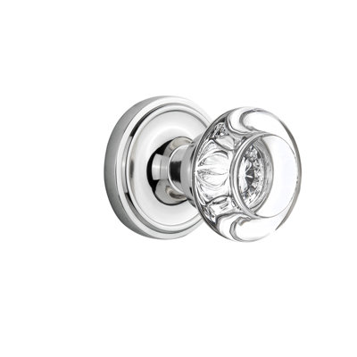 Crystal Round Passage Door Knob with Classic Rosette