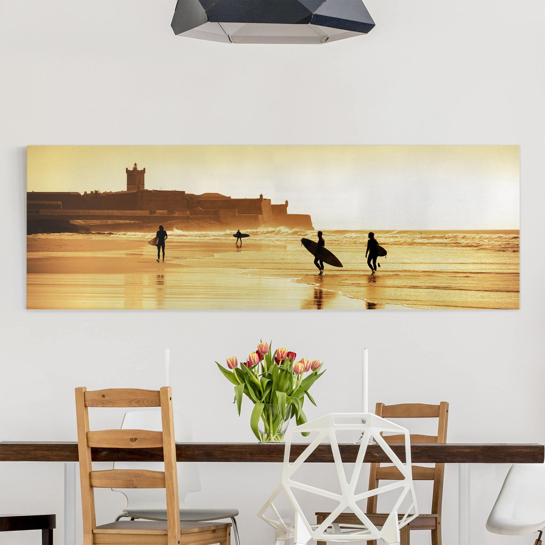 Leinwandbild - Surfer Beach - Panorama Quer