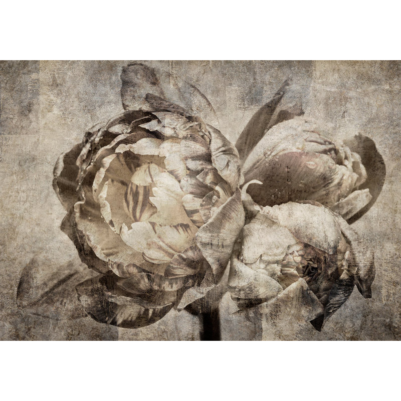 Adhésif mural floral pelez et collez - bouquet industriel, L 100 po x l 135 po