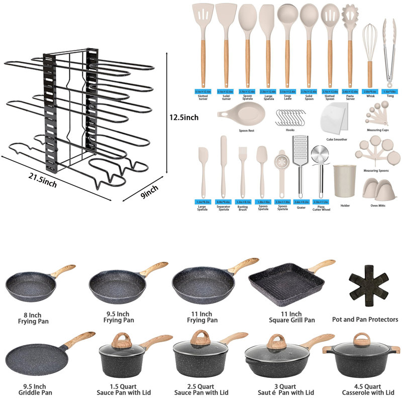 37 - Piece Non-Stick Metal Cookware Set