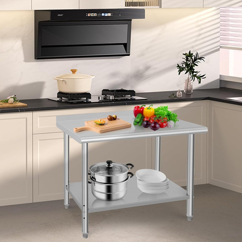 48x24 Stainless Steel Prep Table with Adjustable Undershelf