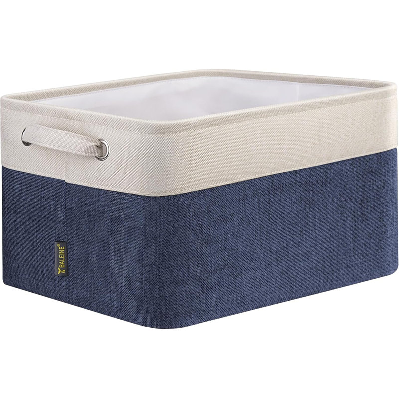 Ensemble de 1 bacs de rangement en tissu BALEINE pour tablettes, paniers de rangement en lin pour l'organisation, bacs de rangement décoratifs pour vêtements, maison
