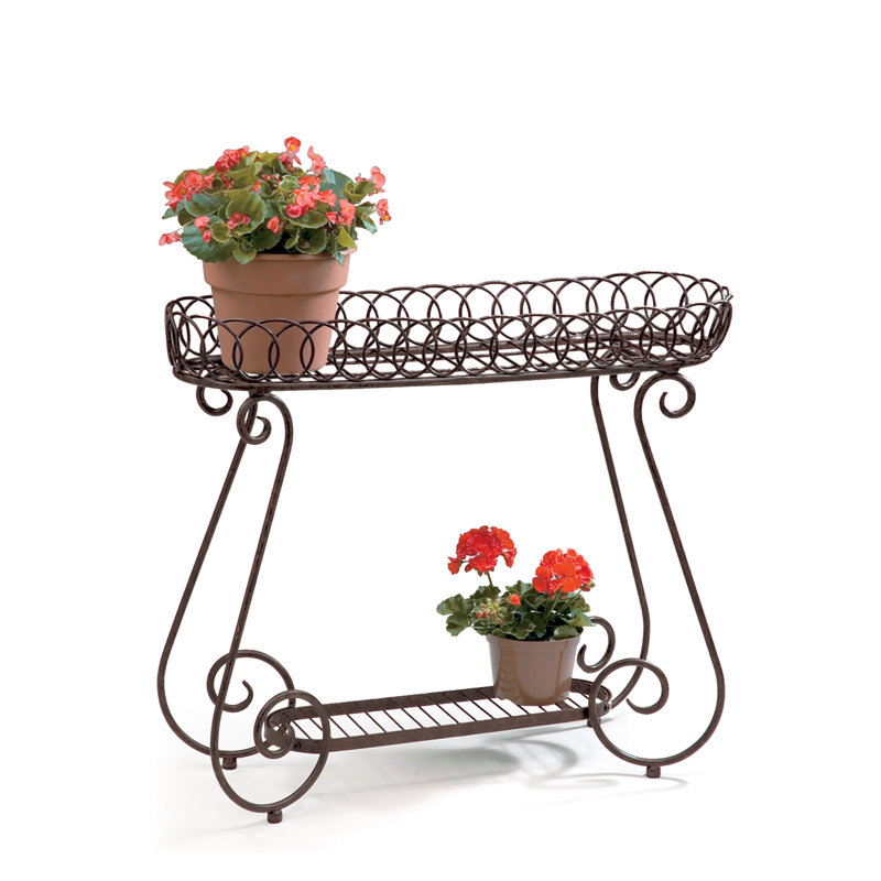 Support pour plante à anneau ovale Seaton, Patine naturelle brune