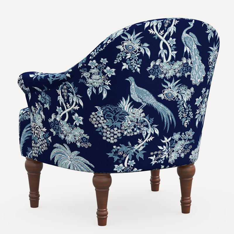 Preeti Accent Chair, Jr Daman Blue Foral Linen