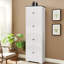 Grande armoire de rangement avec 8 portes et 4 tablettes, armoire de rangement murale pour le salon, la cuisine, le bureau, la chambre à coucher, la salle de bain, blanc-436712935