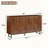 Mid-Century Modern Walnut Sideboard with Geometric Carved Doors