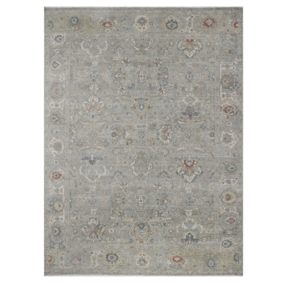 Light Grey Antique Revival Wool Rug - 11'11" x 14'10"