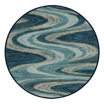 Washable River Flows Hawaiian Area Rug