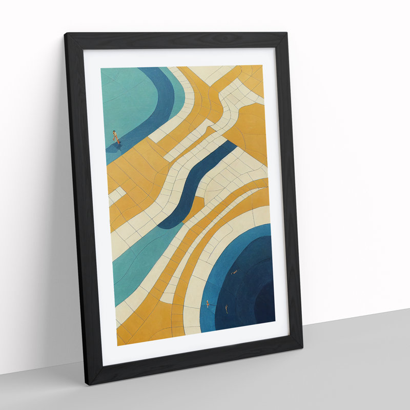 Beach Abstract No.1 - Single Picture Frame Print, Black Framed, 64cm H x 46cm W x 2cm D