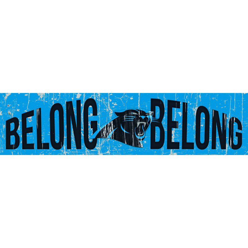 Slogan - reproduction d'art textuel sur bois, Grand, Panthers de Caroline