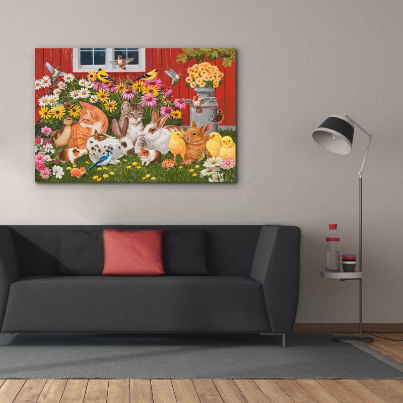 Ophelia & Co. «Little Farm Friends» par William Vanderdasson, art mural sur toile, 26 po x 18 po