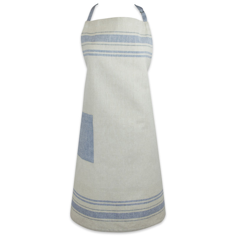 Tablier de cuisine à rayures Shelton, Bleu chambray