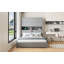 Lit plateforme double en bois avec port USB, tête de lit et tiroirs de rangement-229871490