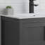 This Black Freestanding Bathroom Vanity Features A Sink And Ceramic Basin With Two Soft-Close Doors. It's Simple Yet Sophisticated, Practical And Stylish.