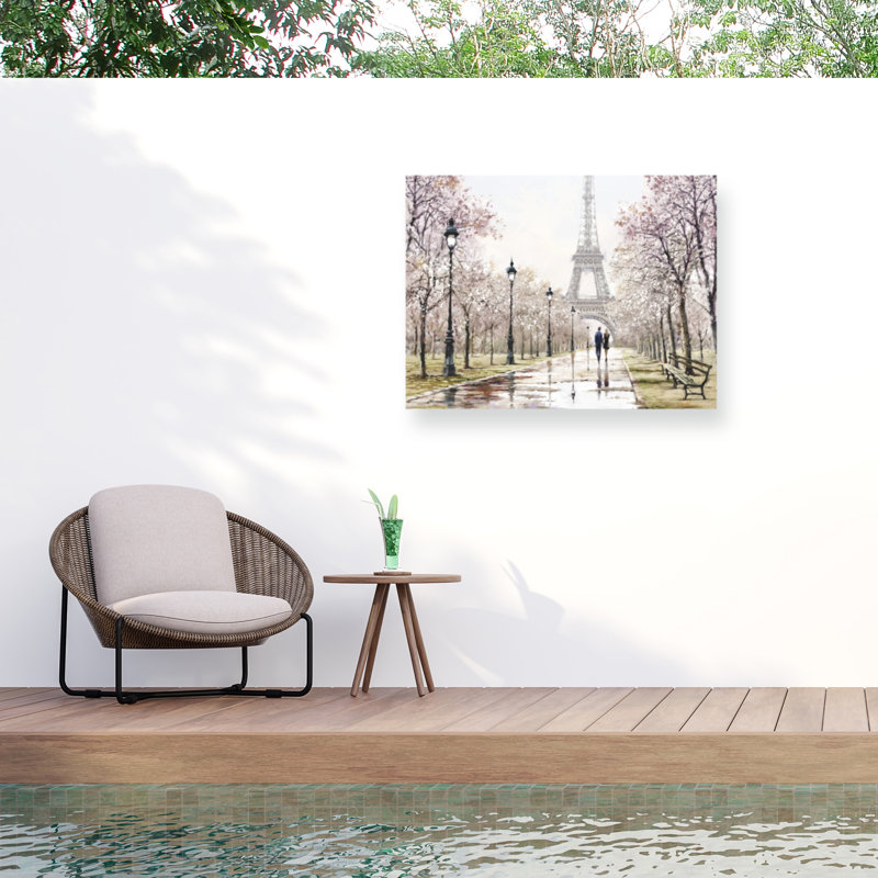 Tour Eiffel bolognaise pastel sur toile, H 24 po x l 32 po