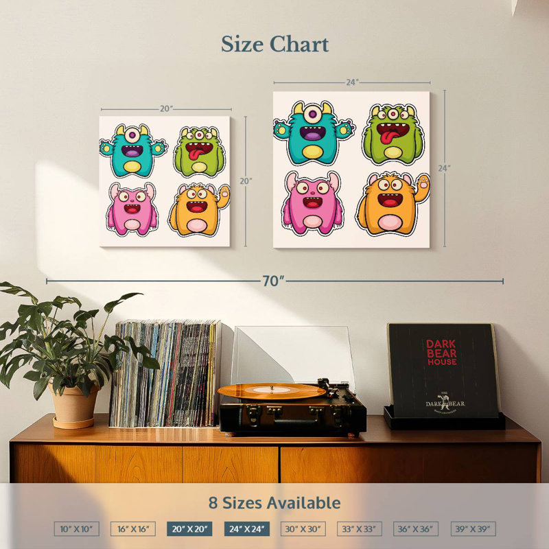 «Baby Monsters Hello», H 20 po x l 20 po