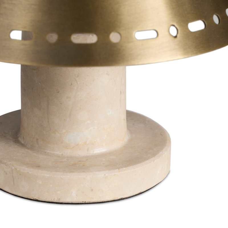 Marble LED Standard Lamp, Aged Antique Brass Iron