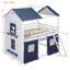 Lit superposé style maison basse avec toit-405219898-405219897