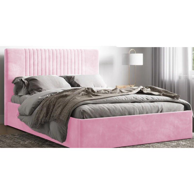 Malmo Upholstered Ottman Storage Bed Frame, Cream, Kingsize (5')