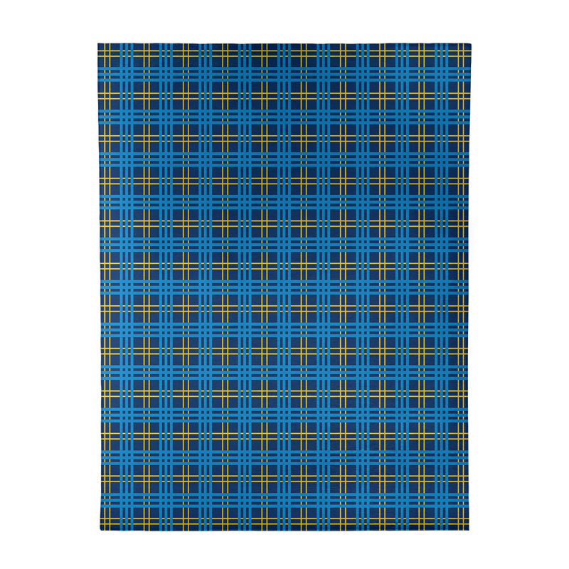 Tapis à carreaux bleu, Rectangle 9 pi x 12 pi