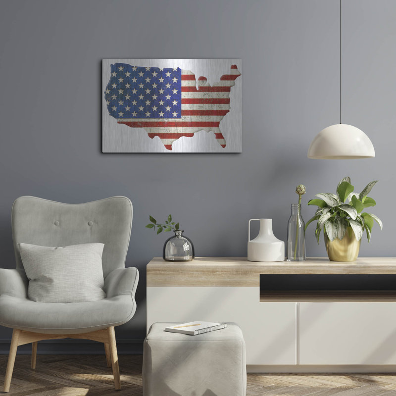  «American Cut Out» par Art Licensing Studio, art mural en métal, 24 po x 16 po, H 16 po x l 24 po