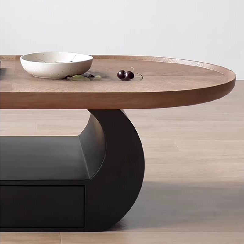 Table à thé en bois de style rétro moderne, H 15,7 po x L 51 po x l 27,5 po