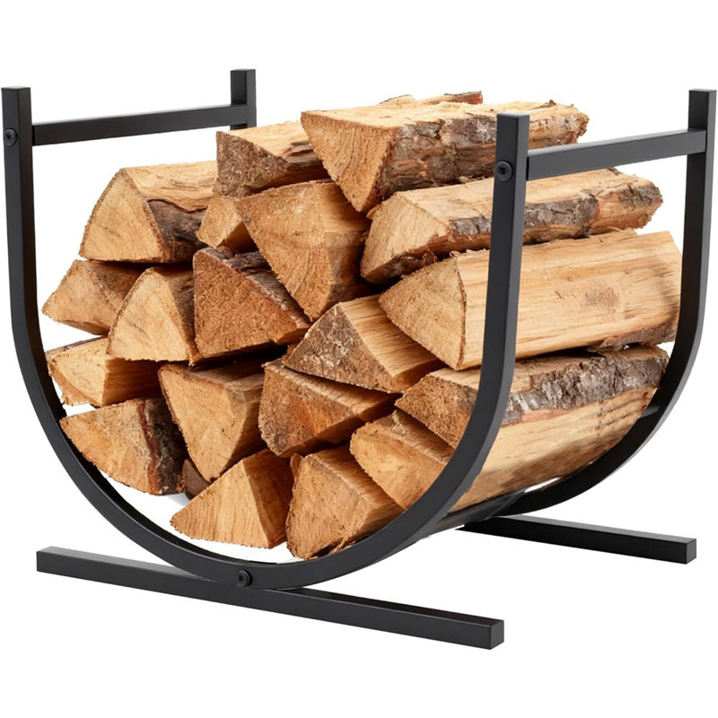 Support à bois de chauffage, support à bûches robuste pour foyer intérieur, organisateur de rangement de pile de bois en métal pour l'extérieur, outil de support à bûches de patio