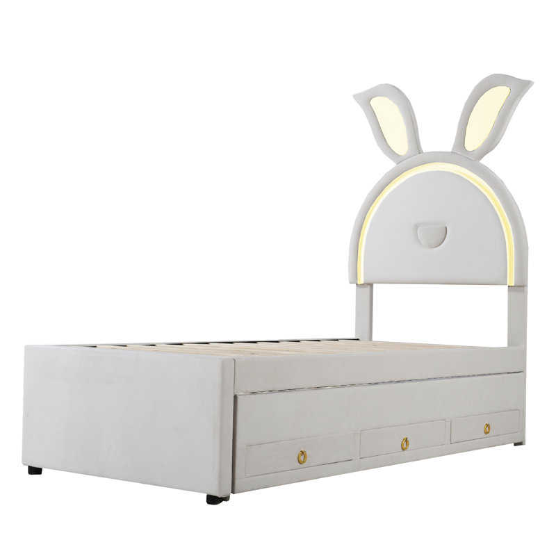 Tobler Upholstered Storage Bed, Beige