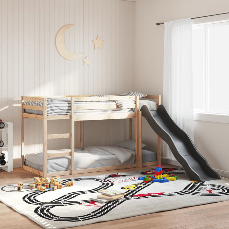 Maribelle Bunk Bed with Built-in Ladder Included with Trundle Included, 80 x 200 cm, Natural