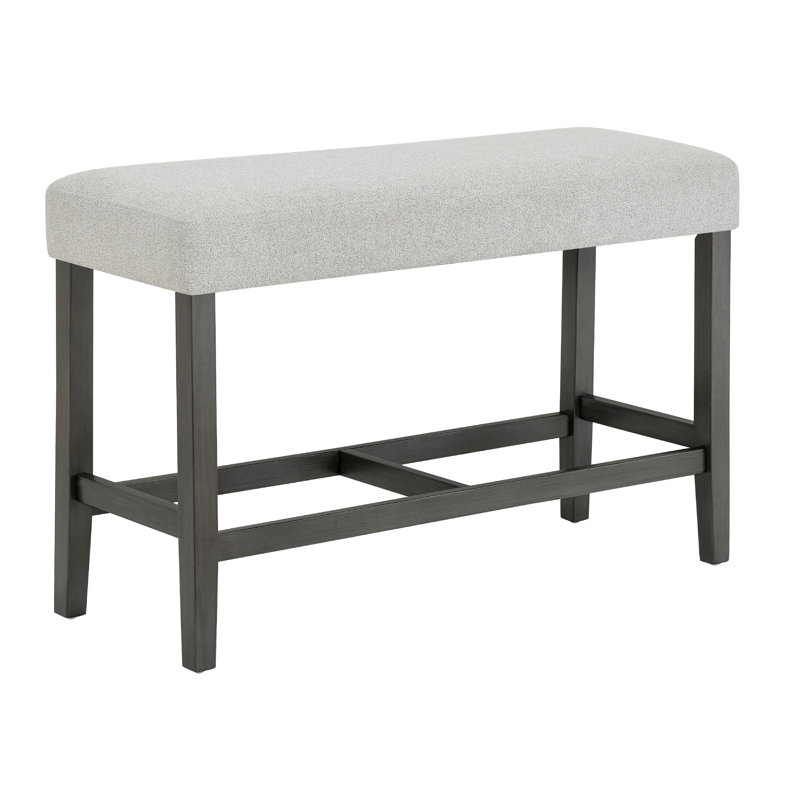 Banc de salle à manger à hauteur de comptoir Jeny, siège rembourré, gris clair 40 pouces