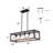 32 in. 5-Light Rustic Linear Cage Chandelier with Wooden Frame and Metal Rod for Kitchen Island (Bulbs Not Included)-1293775722