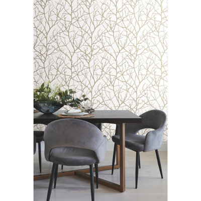 Trees Silhouette Floral Roll