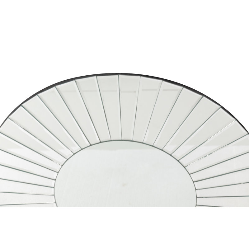 Round Glass Framed Wall Mounted Accent Mirror in Black