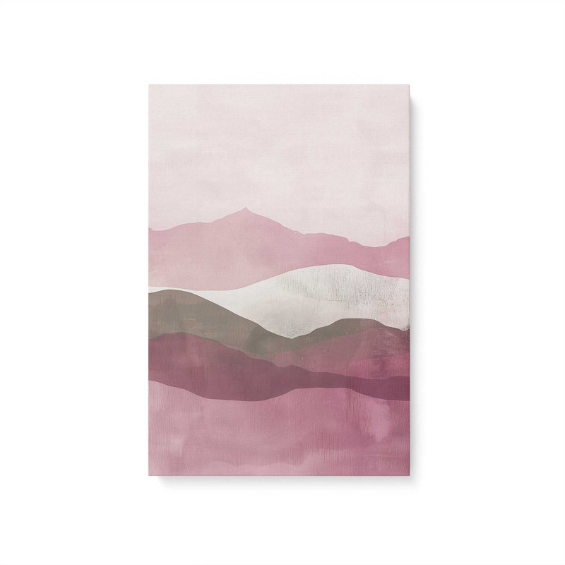 Ensemble de 3 brumines rose Fluorite, H 30 po x l 60 po, Toile tendue