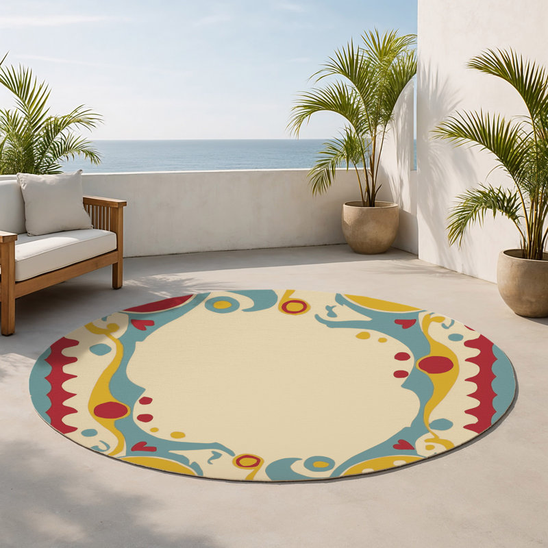 Tapis intérieur et extérieur Spiried Spin, Rond 5 pi