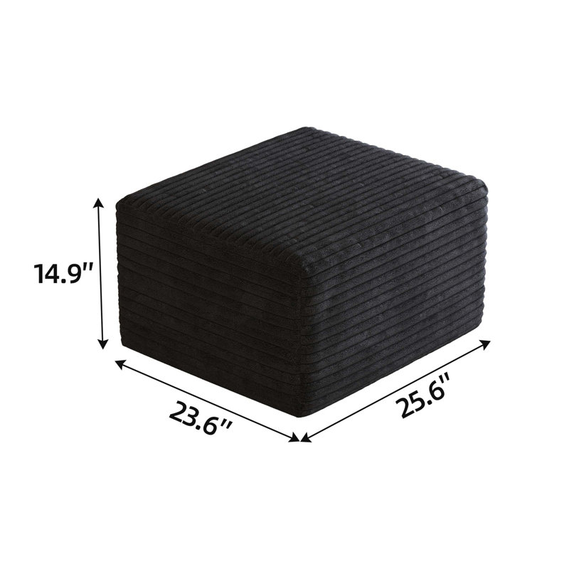 Upholstered Ottoman, Noir