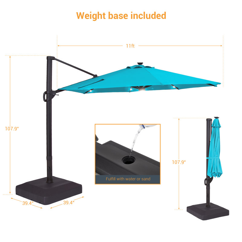 Parasol suspendu suspendu 11 pi, Lac bleu
