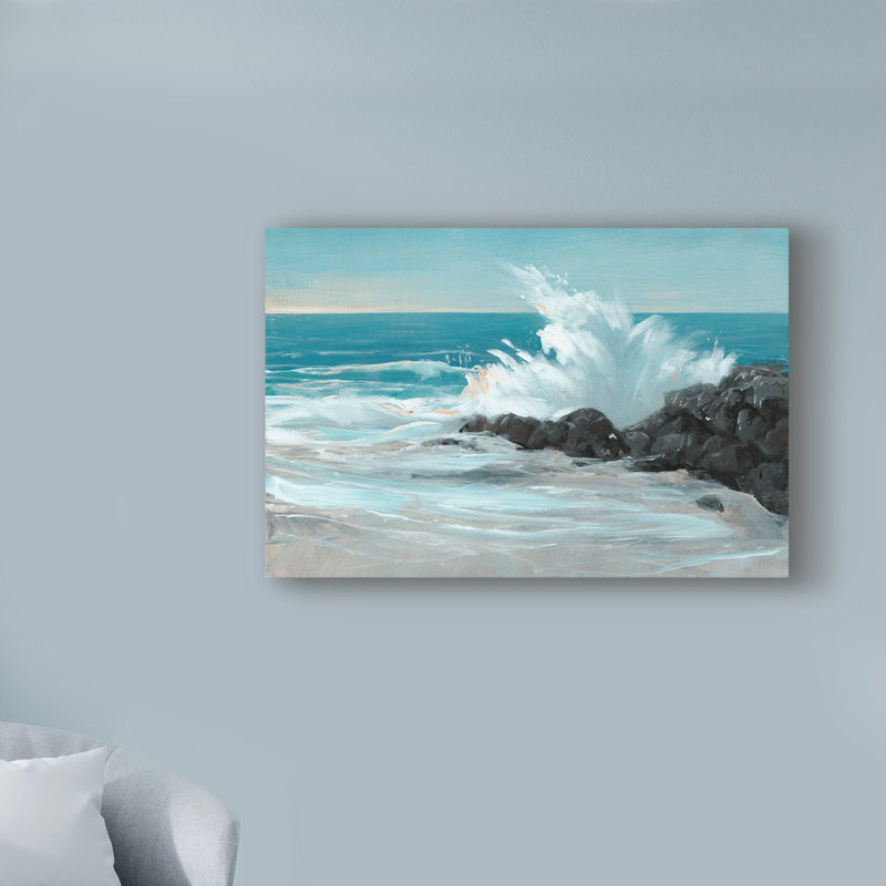 « crashing wave i », reproduction de peinture à l’acrylique sur toile tendue, H 16 po x l 24 po x P 2 po