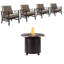 Ensemble de conversation pour 4 personnes avec coussins Henke