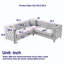 Canapé d'angle en velours de 82,2 pouces, canapé modulaire en forme de L, canapés d'angle 5 places avec 3 coussins