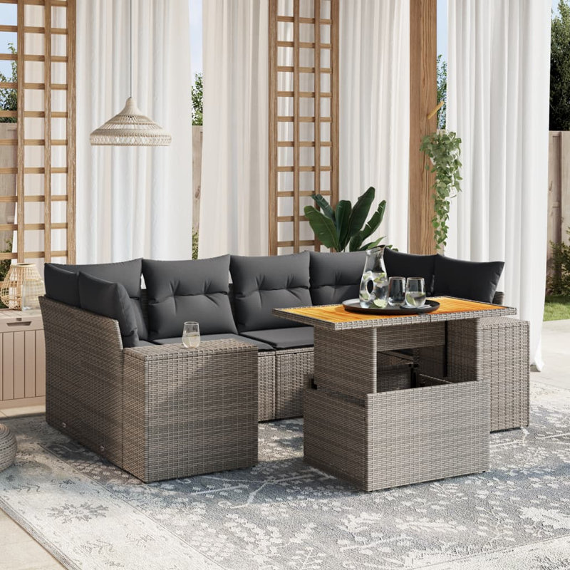 Ensemble de canapé de jardin Vidaxl gris