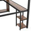 Queen Size Loft Bed Frame With Built-In Wardrobe, Metal Loft Bed With Desk And Storage Shelves-1860117841