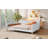 Queen Size Upholstered Daybed With 4 Support Legs, Beige