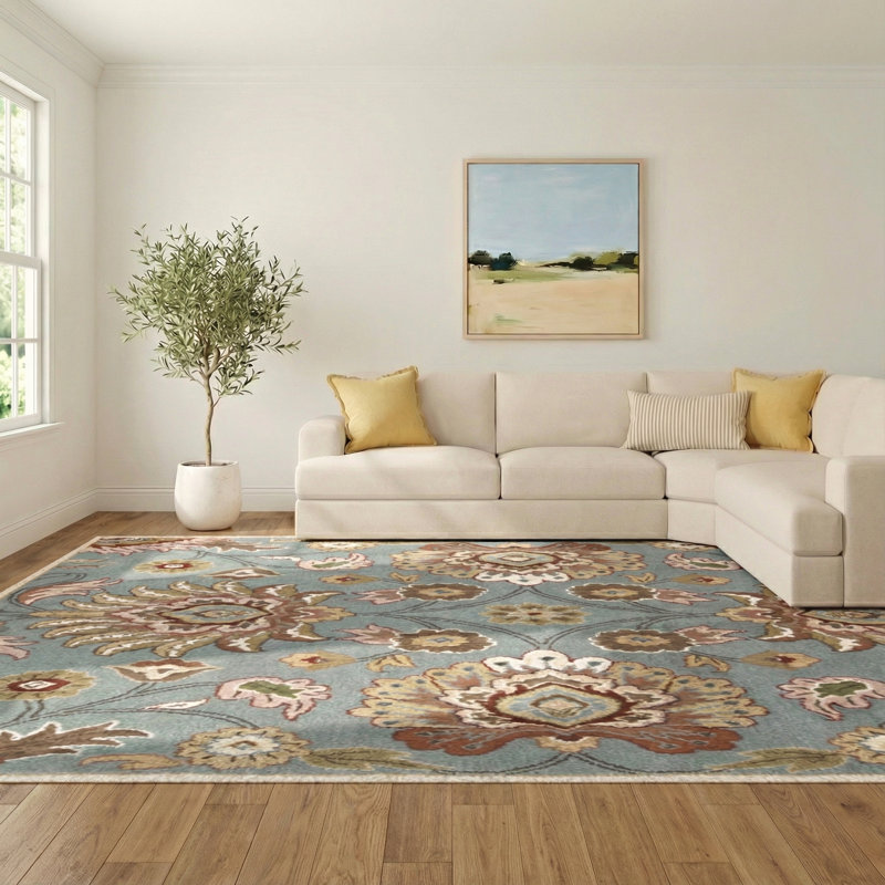 Arden Hand Tufted Wool Floral Indoor Rug, Rectangle 12' x 15'