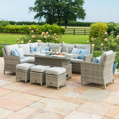 Errado Rattan Corner Dining Set - with Armchair, Ice Bucket & Rising Table