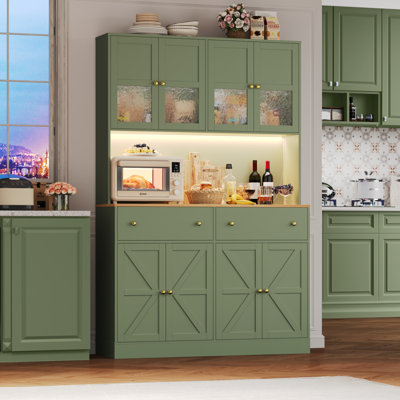 71" Kitchen Pantry with Charging Station and Storage