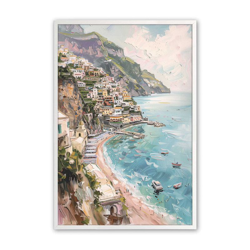 " Coastal Charm " by Azure Artisanal Studio, 25" H x 19" W x 1.25" D, Opaque White
