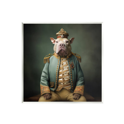 ba-916-Wood " Dog in Elegant Clothes " Print